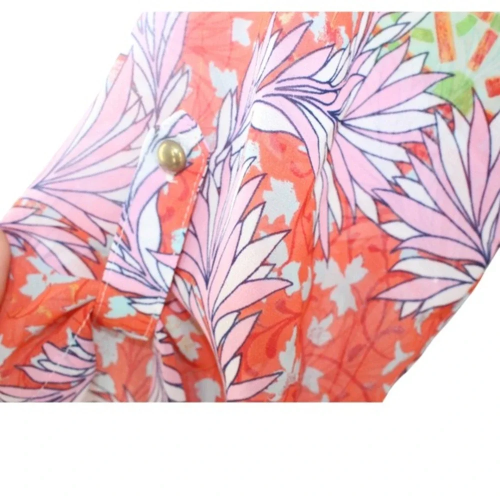Gianni Bini Romper Botanical Print V-Neck Tie Waist Size S‎ Multicolor